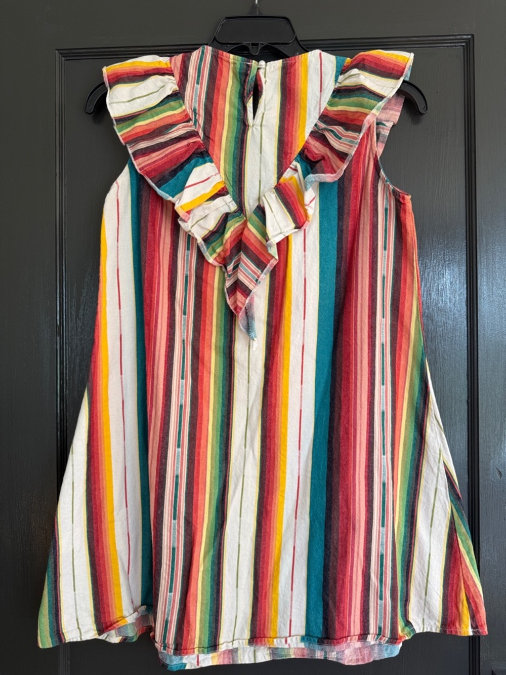 Multicolor Stripe Ruffle-Front Mini Dress - Picture 3 of 3